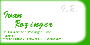 ivan rozinger business card