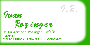 ivan rozinger business card